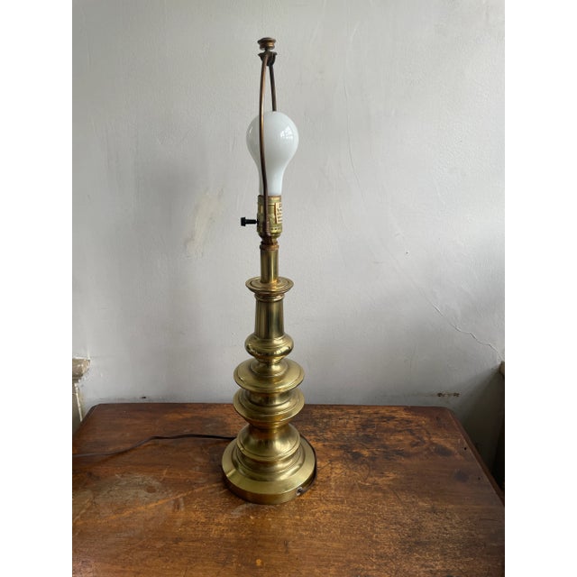 Stiffel Vintage Stiffel Solid Brass Table Lamp — Heavy Cast Traditional Regency Base For Sale - Image 4 of 7