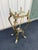 Art Nouveau Onyx and Brass Planter Stand With Polished Finials For Sale - Image 4 of 12