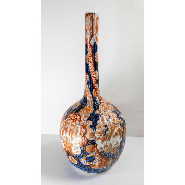 19th Century 19th Century Japanese Blue and Red Imari Bottle Vase For Sale - Image 5 of 15