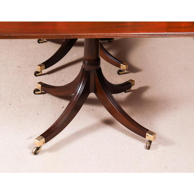 Vintage Triple Pillar Dining Table and Chairs by William Tillman Harrods, 1980s, Set of 13 For Sale - Image 14 of 18