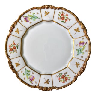 Antique Hand Painted Limoges Botanical Plate For Sale