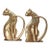 Pair of Vintage Art Deco Brass Cat Bookends For Sale