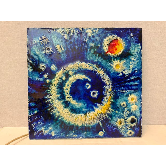 Vintage Ceramic Wall Plaque by Karl Heinz Feisst, in Very Good conditions. Designed 1970 to 1979 This piece has an...