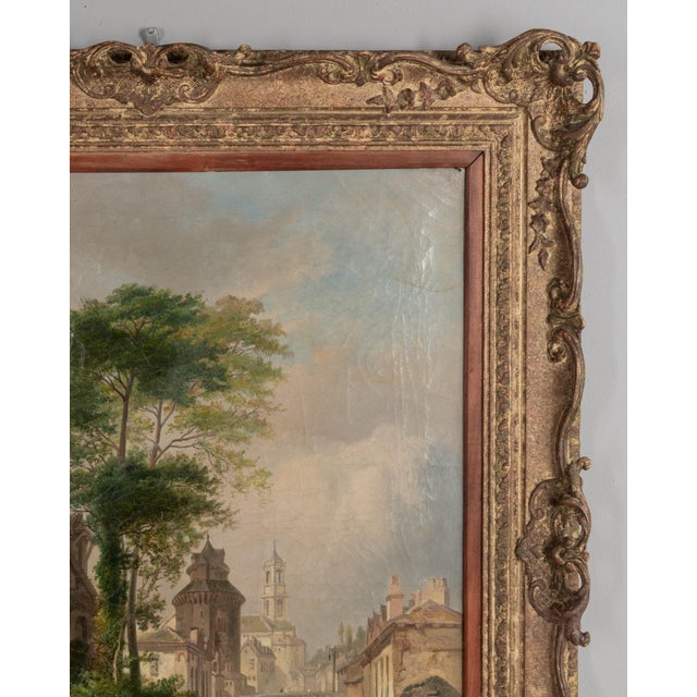Green 19th Century Painting by James Vivien De Fleury "Montfort, Brittany" For Sale - Image 8 of 15