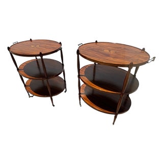 Pair of Restored 20th Century English Regency Style Oval Serving or Bar Tables For Sale