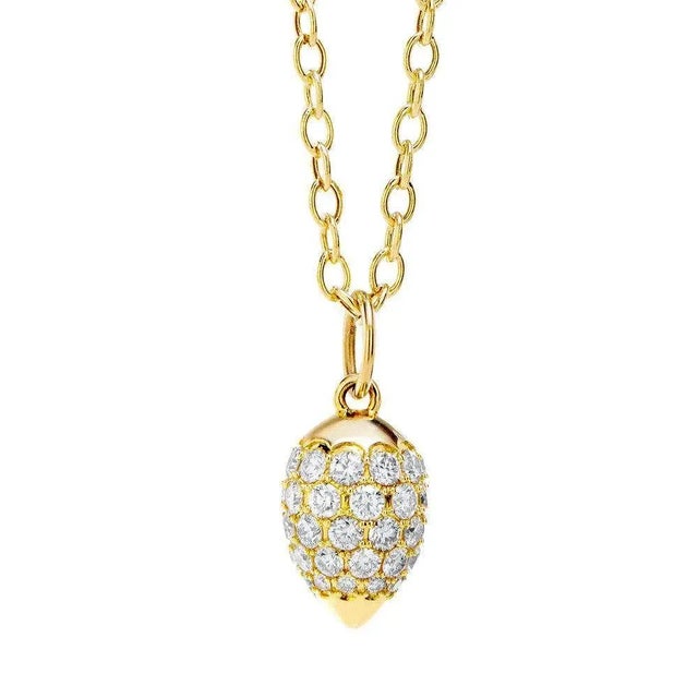 Mogul Diamond Drop Pendant 18 karat yellow gold For Sale