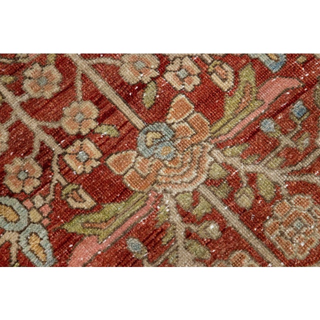 Textile Antique Bakhtiari Persian Handmade Medallion Rust Scatter Wool Rug For Sale - Image 7 of 11