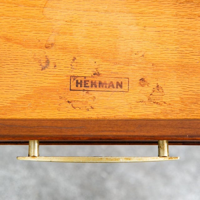 Mid Century Modern Nightstands End Side Table Drawer Walnut Vintage Hekman Shelf For Sale - Image 12 of 12