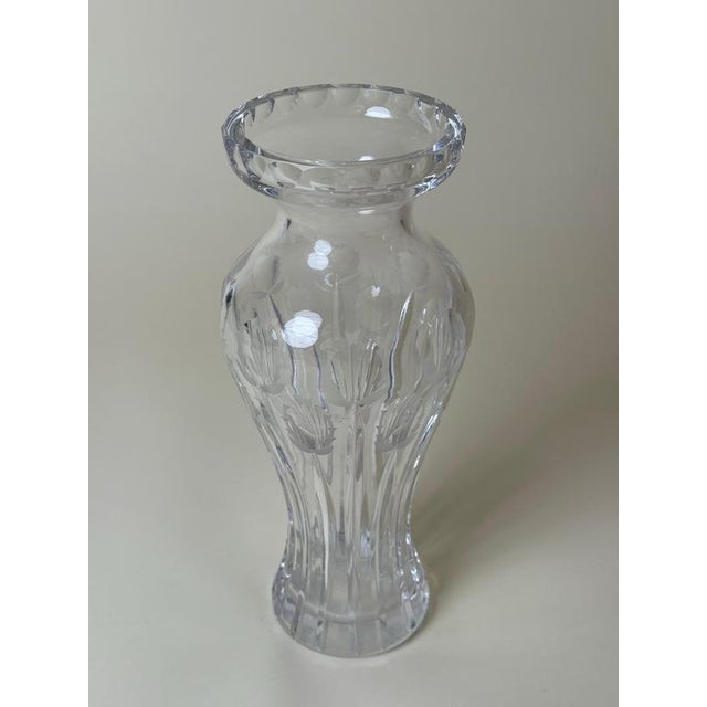 Large Art Deco German Hand-Cut Crystal Thistle Vase, 1920s For Sale - Image 3 of 15