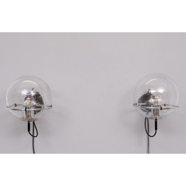 Basket-Globe Wall Lamps with Raindrop Glass Bowl from Raak Amsterdam, 1970s, Set of 2 For Sale - Image 9 of 13