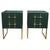 Italian Nightstands in Dark Green Murano Glass with Brass Trim from Justfurnituress SRL, Set of 2 For Sale - Image 6 of 6