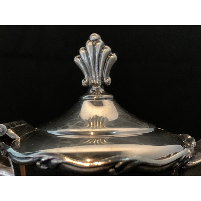 Wm. A. Rogers 965 Silver Plated Coffee Pot & Hot Water Jug Pair Wicker Handle For Sale - Image 9 of 15