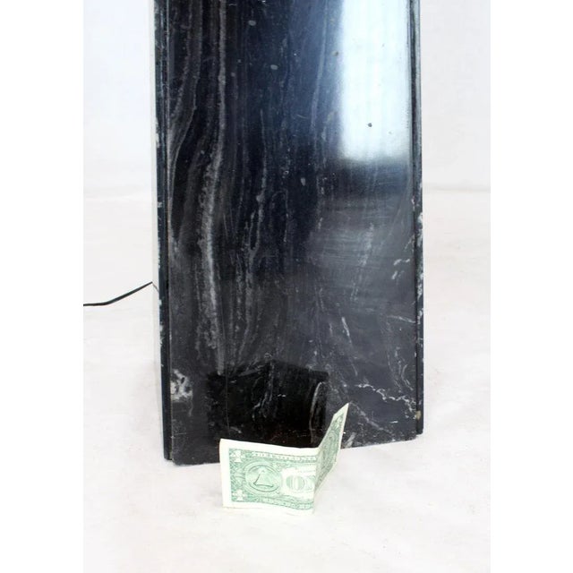 Mid-Century Modern 1970s Black Marble Obelisk Shape Floor Lamps - a Pair For Sale - Image 3 of 8