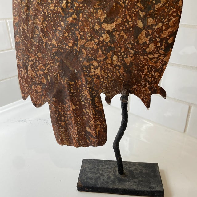 Brutalist Vintage Brutalist Metal Owl Sculpture After C. Jere For Sale - Image 3 of 10