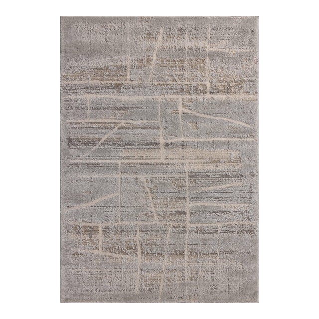 Amber Lewis x Loloi Monty Natural / Mist 5'-3" x 7'-6" Accent Rug For Sale