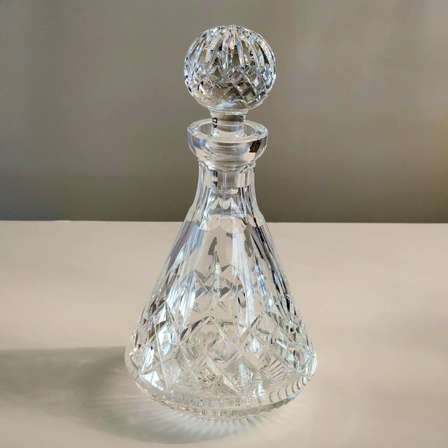 Transparent Lismore Roly Poly Cut Crystal Barware Decanter & Faceted Ball Stopper by Waterford For Sale - Image 8 of 13