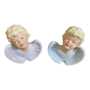 Alfred Orlik German Porcelain Small Cherub Busts - a Pair