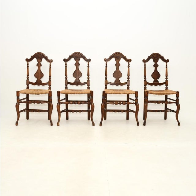Antique French Provincial Walnut Dining Chairs, 1860, Set of 4 For Sale - Image 11 of 11
