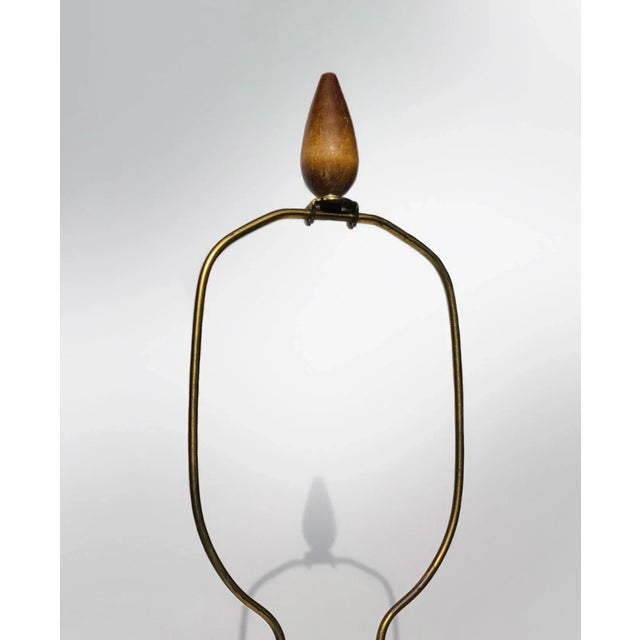 Phil-Mar Ceramic Table Lamp of Textured Bands W/Original Walnut Finial For Sale In Detroit - Image 6 of 9