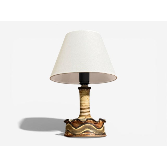 1970s Jette Hellerøe, Table Lamp, Beige Ceramic, Denmark, 1970s For Sale - Image 5 of 9