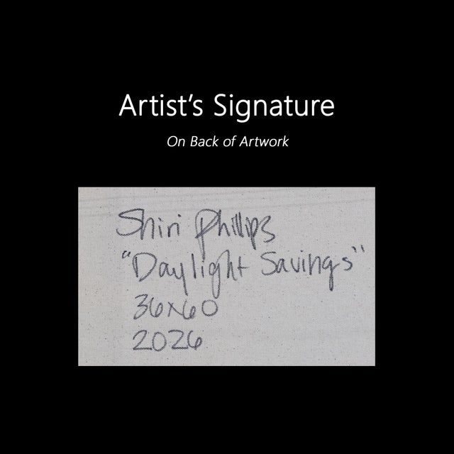 Daylight Savings - Original Textured Abstract Acrylic Painting on Canvas by Shiri Phillips For Sale - Image 9 of 9