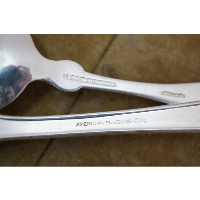 Antique Silver Plate Serving Utensils Forks Spoons Meat Fish Cake Knife - Set of 17 For Sale - Image 13 of 14