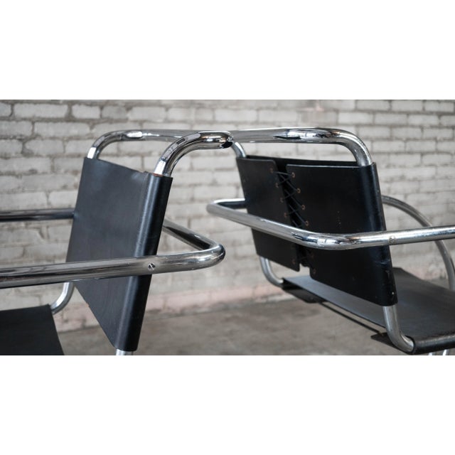 Vintage Mid Century Chairs Mies Van Der Rohe 'Mr20' Attr. Chairs - A Pair For Sale - Image 12 of 18