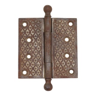 Antique Eastlake 4 X 4 In. Cast Iron Butt Door Hinge For Sale