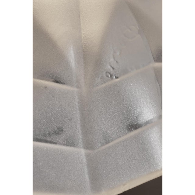 Degue French Art Deco Multi-Light Chandelier 1930s - Frosted Glass & Nickeled Bronze For Sale - Image 9 of 14