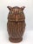 Vintage Boho Chic Style Lidded Cane Owl Basket For Sale - Image 4 of 9