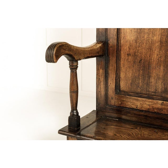 Antique George III Bench in Elm For Sale - Image 12 of 13