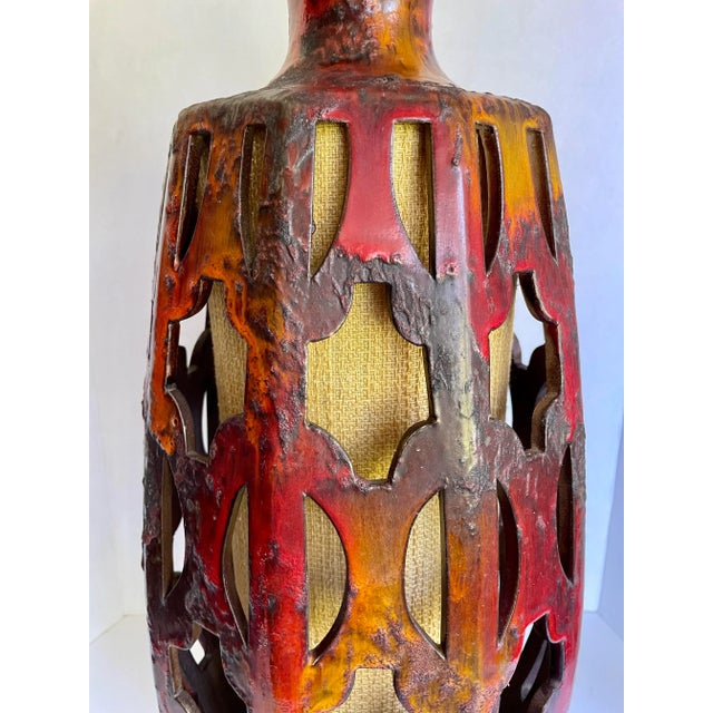 Mid-Century Modern 1960s Mid-Century Modern Ceramic Glazed Pottery Lava Table Lamp For Sale - Image 3 of 12