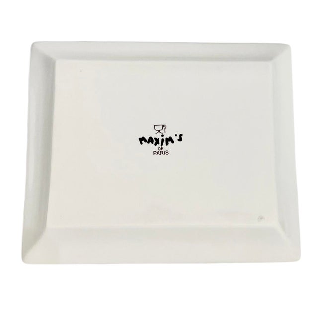 Vintage French Maxim’s De Paris Ceramic Catchall Ashtray Dish With Original Box For Sale - Image 9 of 10