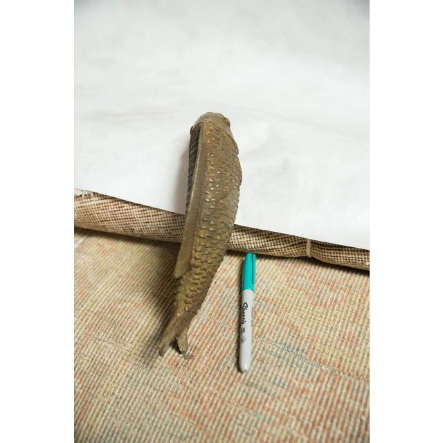 Bronze Large Bass Fish Standing Vintage African Bronze Sculpture For Sale - Image 8 of 9