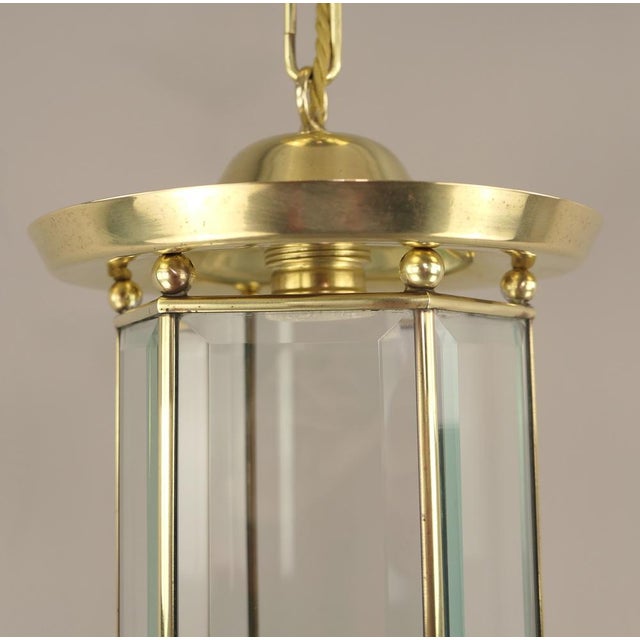 Art Deco Viennese Pendant Chandelier with Hand-Cut Glass, 1920s For Sale - Image 6 of 10