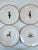 Fun set of 8 salad, sandwich or appetizer dinner plates each uniquely decorated with Santa's reindeer. Set includes;...