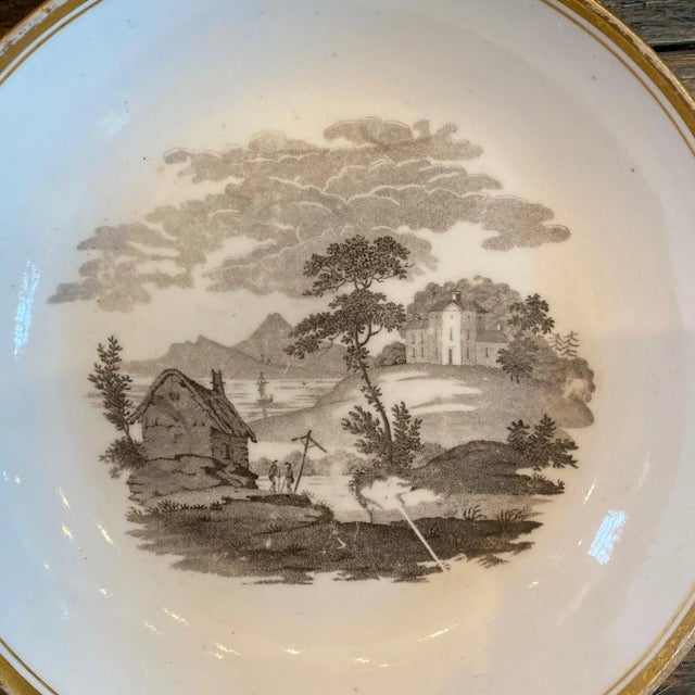 Ceramic 1810 British Set of 7 English Regency Thomas Wolfe and Spode Hand Gilded Bowls For Sale - Image 7 of 10