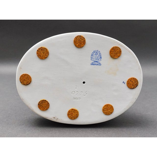 Ceramic Mid 20th Century Herend Hungary Large Geisha Girl #5660 Black Kimono Porcelain Figurine For Sale - Image 7 of 8