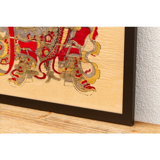 Wood Vintage Framed Door God Print, Warrior Guardian For Sale - Image 7 of 10