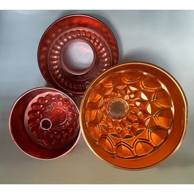 Copper Vintage Copper Toned Aluminum Molds - Set of 3 For Sale - Image 8 of 18