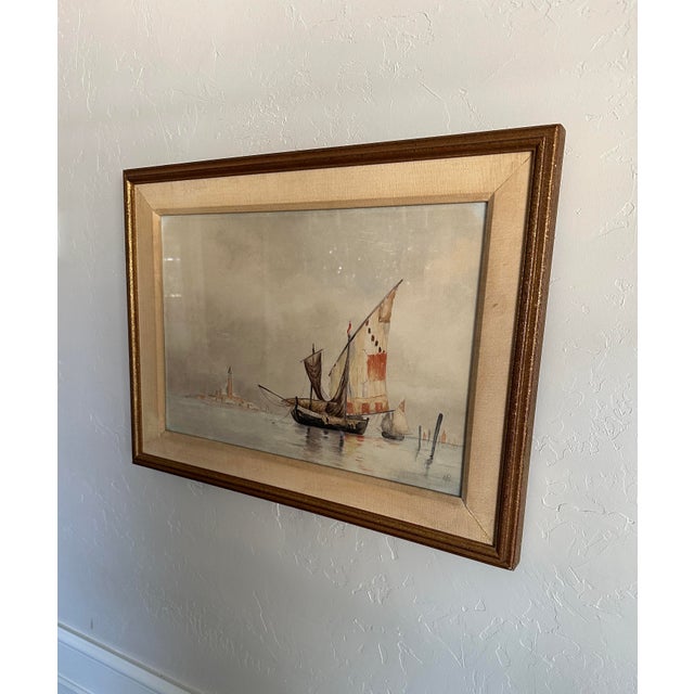 Impressionist Antique Watercolor Seascape by Maybelle Bayley Copp; Signed Late 1800s Painting For Sale - Image 3 of 12