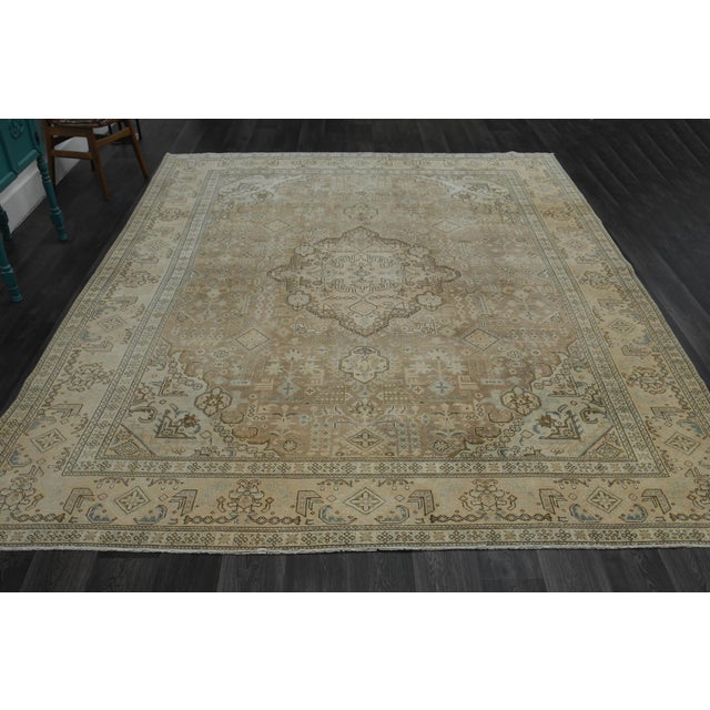 1970s Vintage Persian Handknotted Wool Brown Oversize Area Rug For Sale In San Francisco - Image 6 of 11
