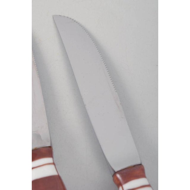 Lunch Knives in Stainless Steel and Porcelain by Bjørn Wiinblad for Rosenthal, 1980s, Set of 3 For Sale - Image 3 of 5