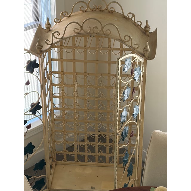 1990s Rustic Italian Metal Wine Cabinet Grapes and Leaves For Sale In Seattle - Image 6 of 9