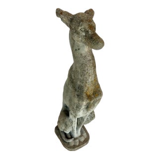 Early 20th Century French Concrete Whippet Greyhound Dog Garden Sculpture For Sale