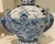 Large Scale Chinoiserie Blue and White Porcelain Table Lamp With Sculptural Bird Handles For Sale - Image 4 of 14