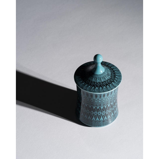 Black Turquoise Porcelain Vase and Lidded Box Set by Hans Theo Baumann for Rosenthal, 1964, Set of 3 For Sale - Image 8 of 17