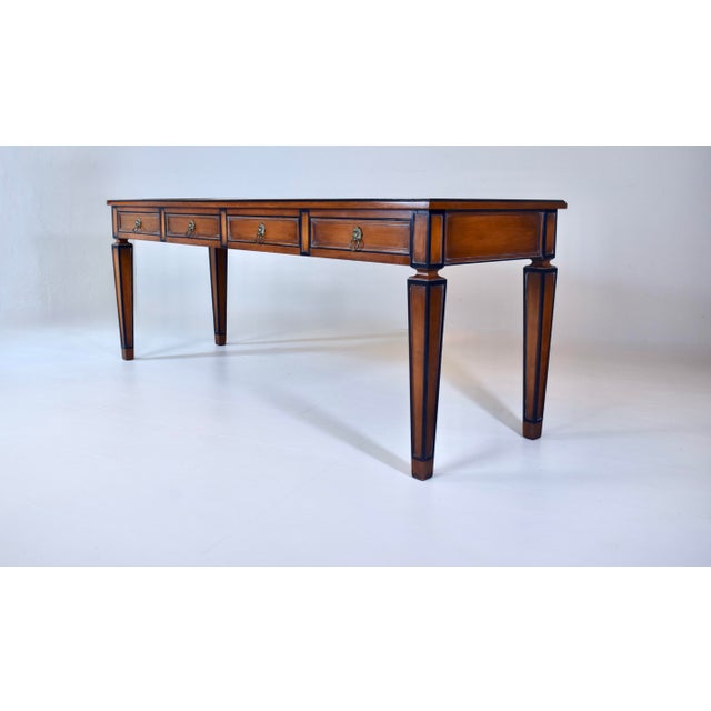 Wood Neoclassical Style Italian Directoire Console Table, Rosso Verona Marble Top For Sale - Image 7 of 15
