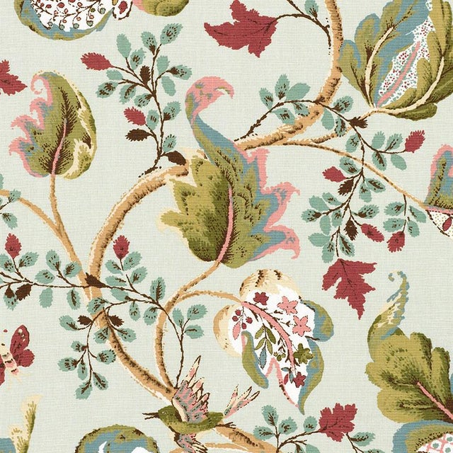 Traditional Sample - Schumacher Fox Hollow Fabric in Robin's Egg For Sale - Image 3 of 3