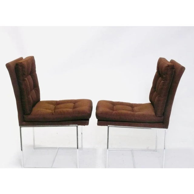 Milo Baughman 1960s Chrome Mid-Century Modern Dining Chairs Attributed to Milo Baughman- Set of 6 For Sale - Image 4 of 5